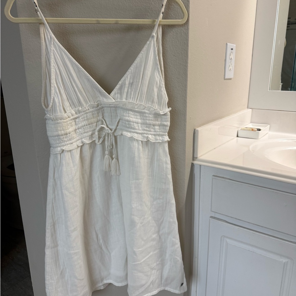 Roxy White Sleeveless Dress with Tassel Detail